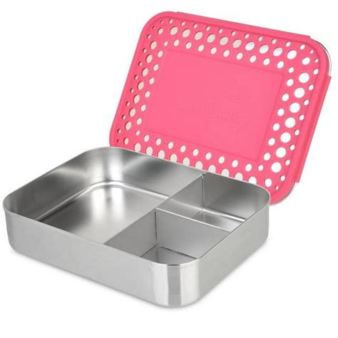 3x3 heavy duty metal bento box|LunchBots Large Trio Stainless Steel Lunch Container .